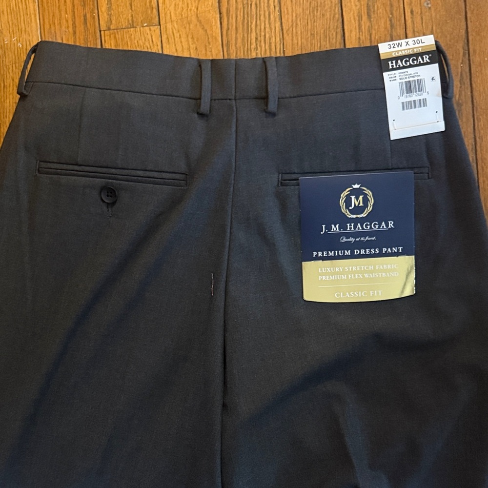 Haggar Premium Flex Waistband Pants in Dark Gray NWT